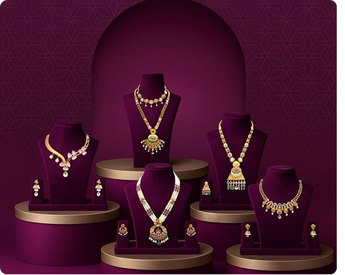 Premium Gold Jewelry Set Showcase Collection