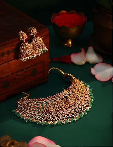 Bridal Antique Gold Necklace Set