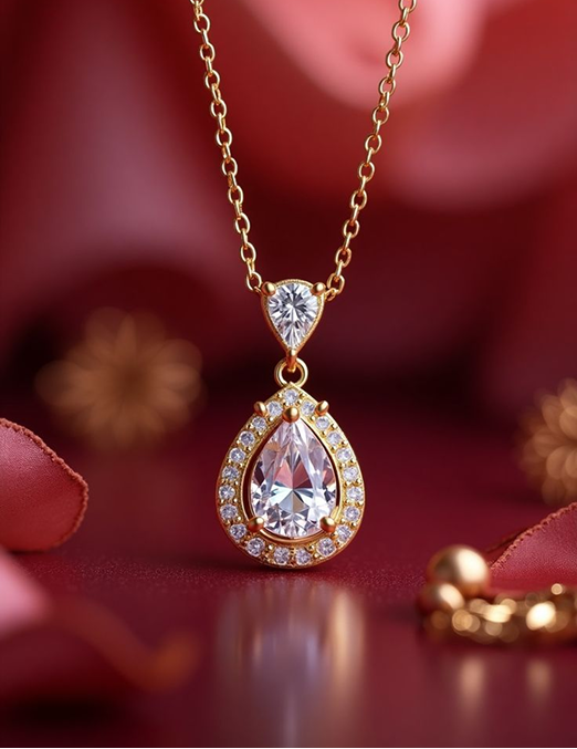 Aura Teardrop Diamond Pendant