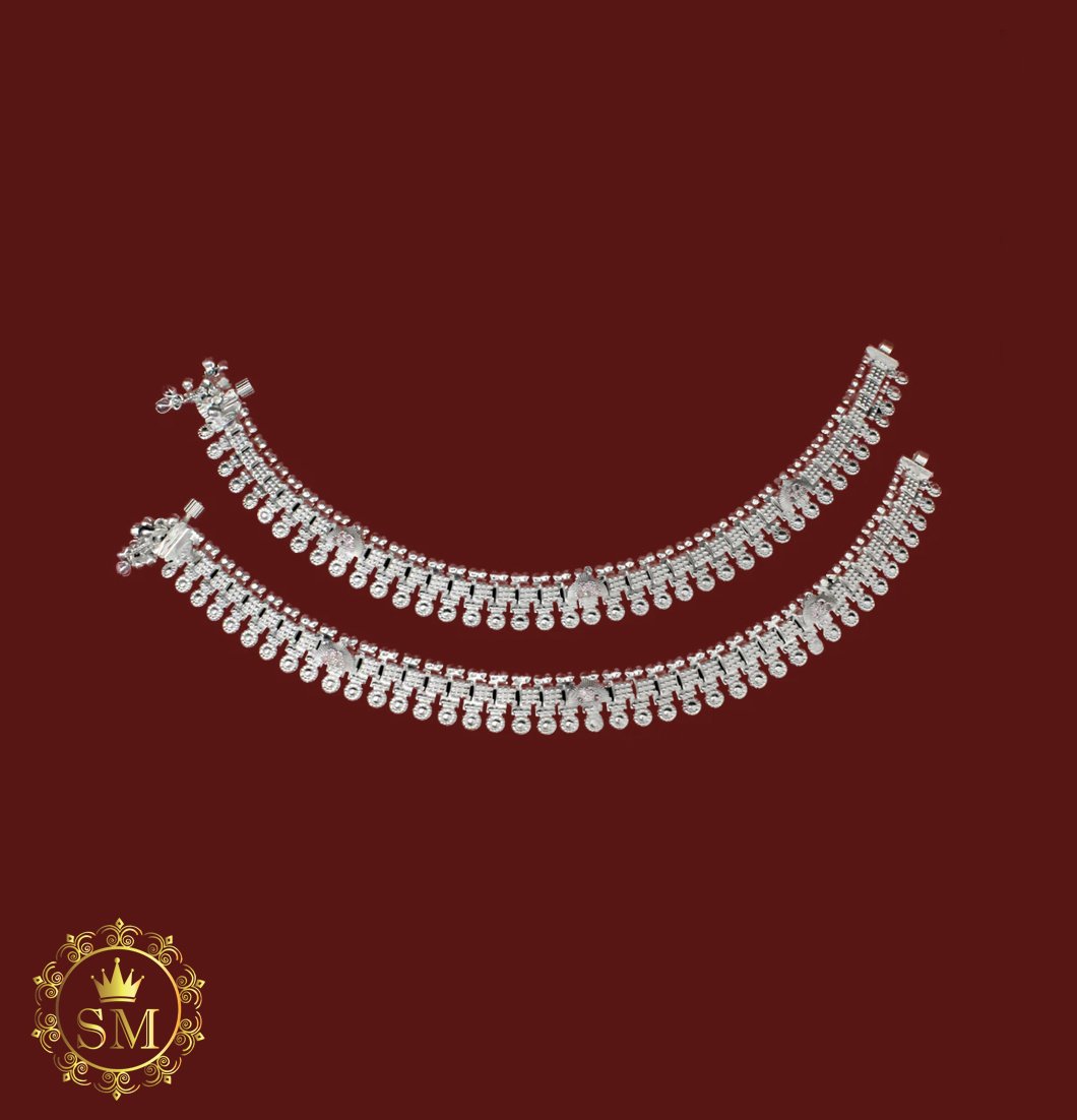 Pure Silver Anklet Pair